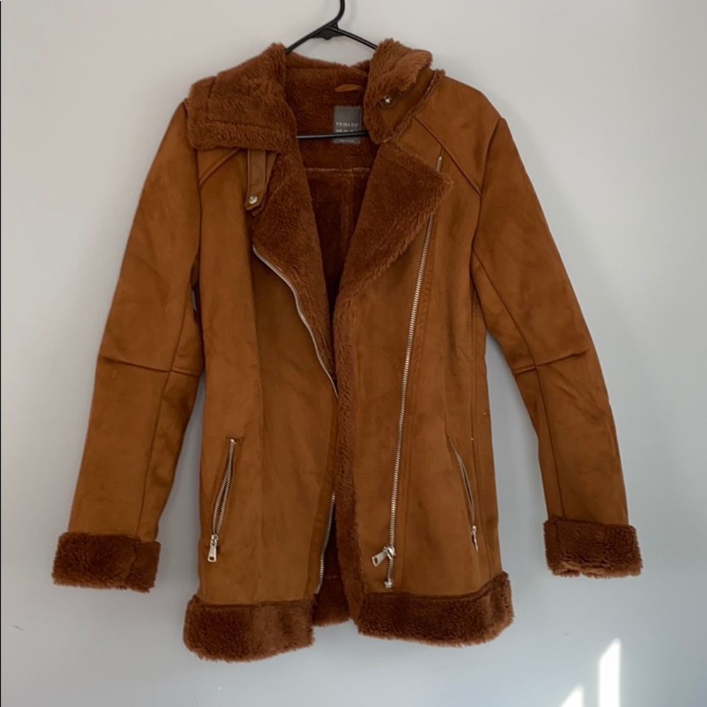 Faux Shearling Aviator/Moto Coat